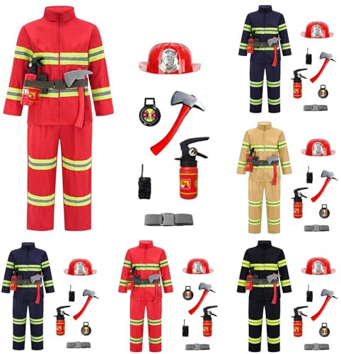 Genérico Disfraz de Bombero para Niños Accesorios de Juguetes de Juego de Rol de Cosplay de Jefe de Bomberos