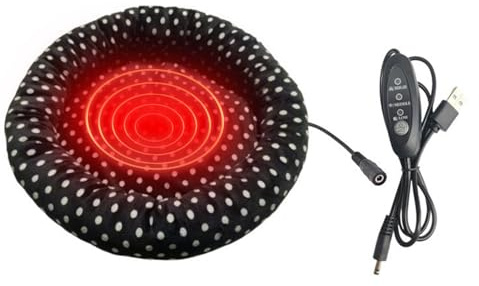Heizbett für Katzen - Elektrische -Wärmematratze, temperaturkontrolliertes Kissen, weiches Thermokissen, Bequeme Liegeplattform | ideales Nest für Katzen, Welpen,
