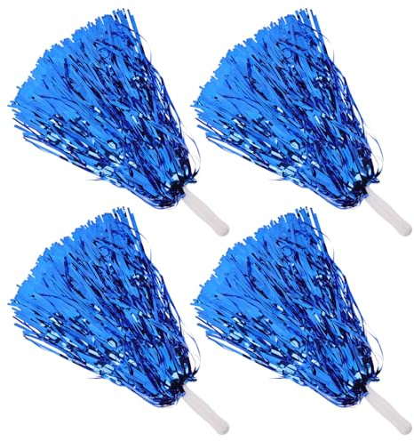 Alipis Pompon da Cheerleader 4 Pezzi Blu 30cm, Accessori per Cheerleading Leggeri e Resistenti, Pom Pom per Sport, Balli, Feste e Eventi di Tifoseria