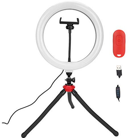 Luce di riempimento a LED, anello luminoso pieghevole per trasmissioni in diretta, luce circolare per selfie con telecomando Bluetooth, 26 W, temperatura colore regolabile 3000