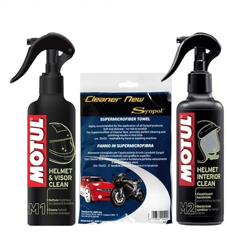 Kit nettoyage Motul M1 Casque Helmet & Visor + M2 Helmet interior + Cleaner New 32 x 32