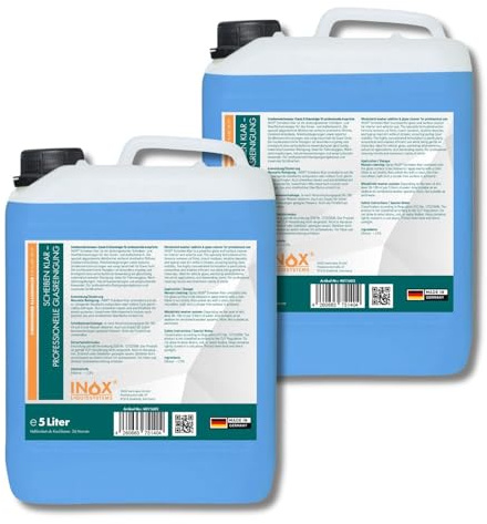INOX® Scheibenreiniger Konzentrat 2x5 L – Streifenfreier Scheibenwischwasser-Zusatz gegen Insekten, Ölfilm und Nikotin für Auto, Werkstatt und Haushalt
