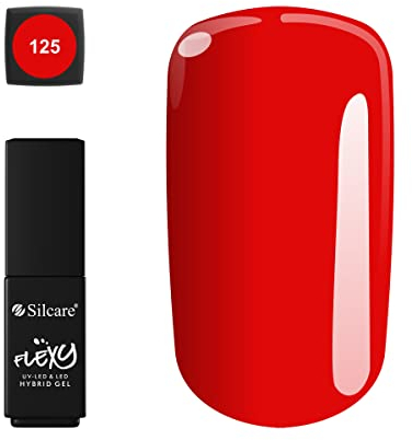 Silcare UV Nagellack Rot Farbe, Shellack Rot Classic Farbe, Aushärten unter UV/LED, LED Lampe, Flexy UV Nagellack, Flexy color nr 125; 4,5g