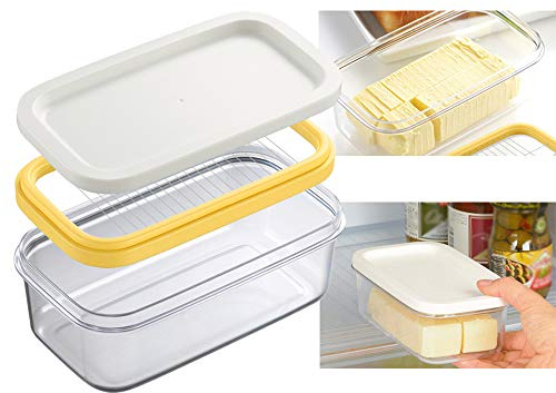 TopHGC Mantequillera, Plato de Mantequilla con Tapa y Cortador de Mantequilla contenedor de plástico