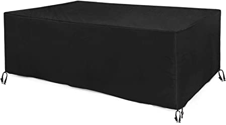 Yishui Art Abdeckhaube für Gartentisch, Abdeckung Gartenmöbel, Schutzhülle Anti-UV, Abdeckplane Gartentische Terrassenmöbel, Regenschutz und Staubfest, 600D-Oxford 220x100x75cm, Schwarz