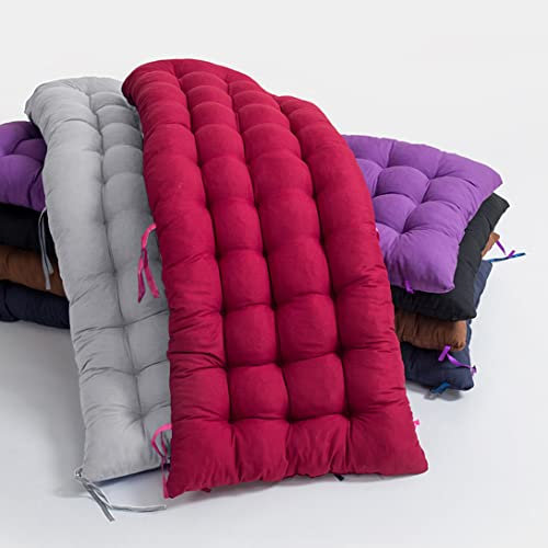 Dickes Bankkissen, 2- und 3-Sitzer, Baumwolle, Gartenbank, Kissen, 100 / 110 cm, weiches Bankkissen für Chaiseschaukel, drinnen und draußen, 120 x 40 cm, grau