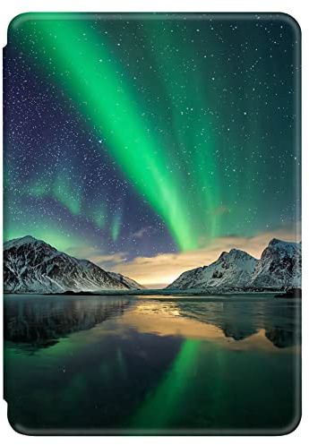 Hülle für Kindle Paperwhite 10. Generation 2018 6 Hülle Flip Leder Silikon Schutzhülle, Auto Aufwachen oder Schlafen Magnetisch TPU Case, Straßenlaterne Ölfarbe Muster Hülle für Paperwhite 2018 (3)