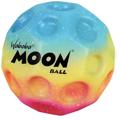 Waboba Moon Ball – am Höchsten Springender Gummiball – Patentiertes Original-Design – Ballkrater Erzeugen beim Aufprall ein knallendes Geräusch – Leicht Greifbar – Flummies für Kinder - Rainbow - 65mm