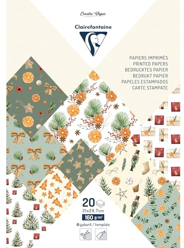 Clairefontaine 95547C Block A4 18 Blatt 160g Zeichenpapier mit Motiv Xmas