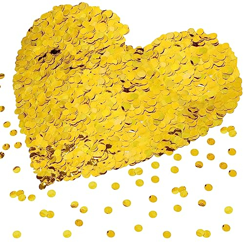 100g Konfetti, Streudeko Punkte Dot, Konfetti, Tischkonfetti für Hochzeiten, Geburtstagen Feier Tischdeko (1,5cm) (Gold)