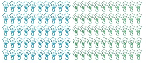 100 Stück Metall-Binder-Büroklammern, Stern-Binderklammern, Starke Klemmkraft, Niedliche Cartoon-stabile Metall-Papierklammern, Büro-, Dokumenten-, Lehrer- und Schulbedarf