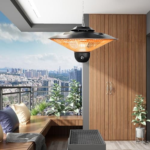 MEULE Outdoor Patio Heater, Outdoor Indoor Heaters Hanging Patio Heater,Ceiling Mounted Heater for Balcony, Overheat & Tip-Over Protection, Outdoor Heater for Courtyard, Garage, Patio. SF-106 black