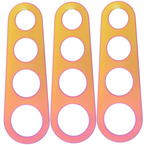 FUNOMOCYA Spaghetti Ruler Pasta Portion Control Tool 4-Hole Metal Spaghetti Measurer 430 Stainless Steel Kitchen Accessory 3pcs for Cooking Pasta