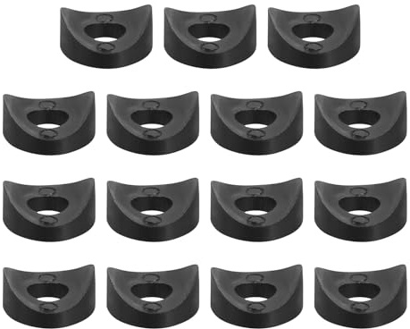 QUARKZMAN 50 Pièces de Rondelles Rondes en Plastique, 6 mm x 16 mm x 3 mm, Rondelle Concave en PE Noir, Espaceur de Fixation pour Tube Rond