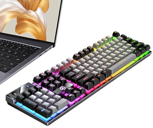 Tastiera meccanica, tastiera da gioco cablata, Tastiera per computer desktop da 104 tasti, Tastiera per computer, tastiera luminosa, tastiera cablata, tastiera da gioco per PC Gamer, computer desktop