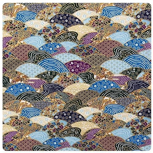 BrightGlow Tissu en coton au mètre - Style japonais - 100 % coton - Motif bronzage - Tissu décoratif avec imprimé floral - Pour bricolage, couture, bricolage - 10# 100 x 145 cm