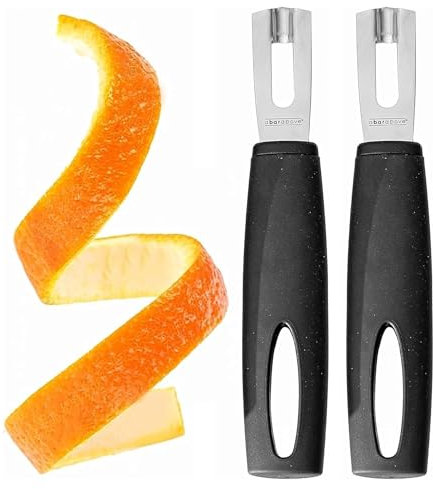 A Bar Above Couteau à canal de qualité supérieure - Outil de bar en acier inoxydable - Garniture pour mélangeurs à cocktails - Zesteur de citron et éplucheur de fruits - Accessoire de bar de qualité