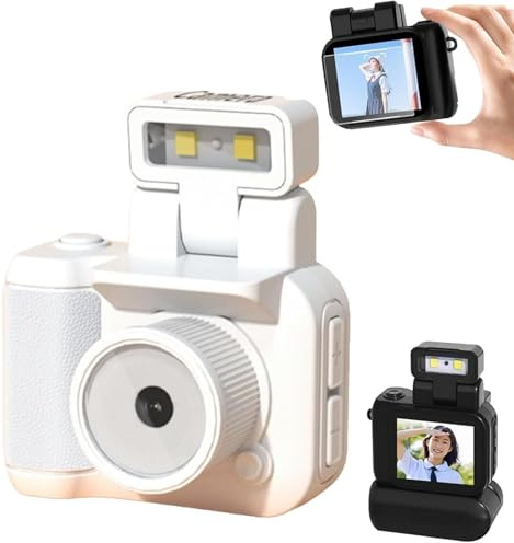 Fotocamera retrò a scatto, mini videocamera retrò con flash LED, mini fotocamera retrò con scatto a scatto, fotocamera digitale HD 1080P, mini fotocamera per registrare vlog