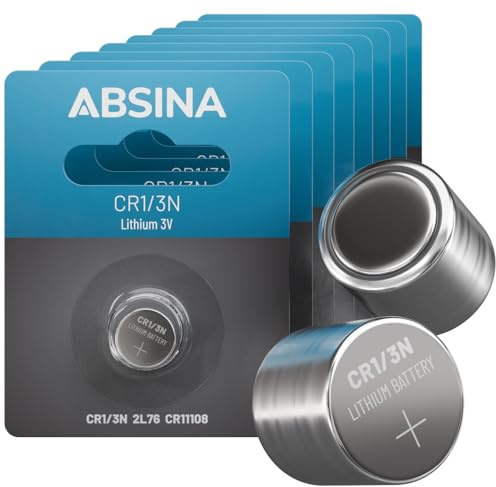 ABSINA 8x CR1/3N batteria 3 Volt - batteria CR11108 a lunga durata e a prova di perdite - batterie 3V CR 1/3N 160mAh - pile litio