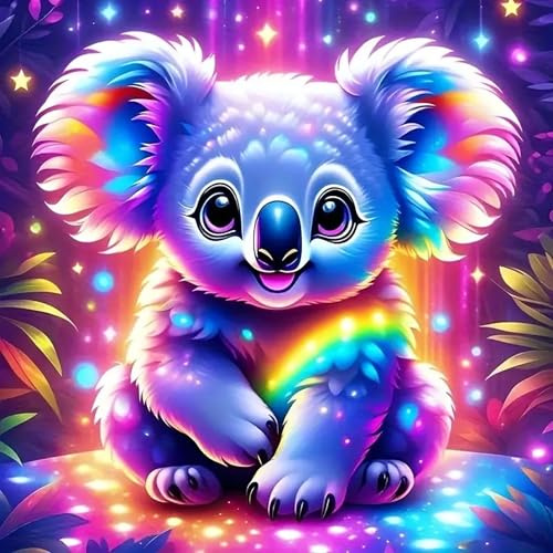 Koala 5D Diamantmalerei, DIY-Set, Diamantmalerei, Erwachsene und Kinder, Tiere, Diamantmalerei, Strass, Diamantmalerei für Kinder, komplettes Set, Kreuzstich-Stickerei für Wanddekoration (30 x 30 cm)