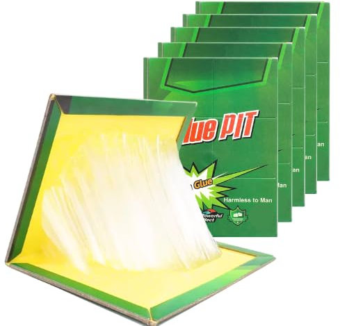 MUHAJ Extra Strong Sticky Traps – 5 Pack Large Glue Boards for Indoor & Outdoor Use | Heavy-Duty Pest Catcher Pads for Home, Kitchen, Garage, Garden & Utility Spaces