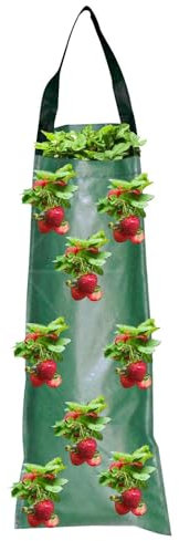 Erdbeer Pflanzsack, Hängend Erdbeeren Pflanztaschen Mit Löchern, Pflanzsack Atmungsaktiv, Vertikal Pflanzsack, Pflanztasche, Pflanzen Wachstums Taschen Für Erdbeer Tomaten Kräuter Gemüse Pflanzen