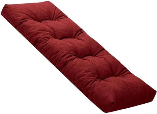 ELYSYSRL Cojines para Bancos de Interior y Exterior, Cojín Blando con Base Antideslizante para Banco de Madera,Asientos de Sofa, Palets, Porche, Jardín, Terraza y Más(borgoña,60x35cm x8cm Thick)
