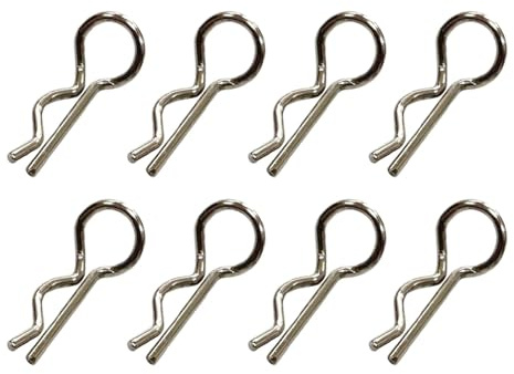 Colcolo 8 Clip per carrozzeria RC, Accessori, perni in Metallo Tipo R, Pezzi di Ricambio per Veicoli RC in Scala 1:16 e 1:18 per 16103Pro, 18103Pro e 16101.