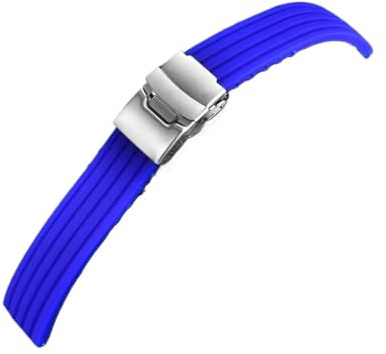 18mm 20mm 22mm 24mm band Quick Release klockarmband Silikon Armband Mjukt gummi Smartwatch Klocktillbehör(Light BLUE,20mm)