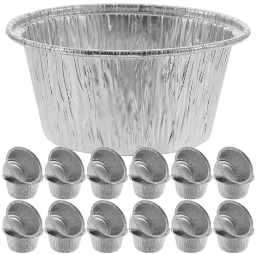 TOBBOMEY 100 pezzi Pirottini in Alluminio Resistente Alta Temperatura Contenitori per Muffin Cupcake e Budini Usa e Getta per Feste Cucina e Dolciaria