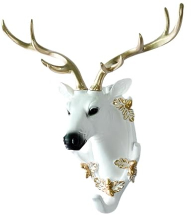 kesurpae Elegant väggskulptur i harts med hjorthuvud ger charm till hemmet för vardagsrum, sovrum, matsal, bakgrund och vilket är