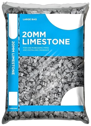 20mm Limestone Decorative Chippings – Natural Gravel Aggregate for Driveways & Garden Borders, Approx. 20kg Major Bag – Clean Stone Pebbles for Landscaping, Pathways, Beds & Ground Cover