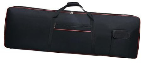 QUXVUIS Bolsa duradera para teclado de 88 teclas, funda para piano eléctrico, impermeable, Oxford, bolso de hombro con acolchado protector, mochila para teclado 88 teclas, Negro, 140x45x17cm