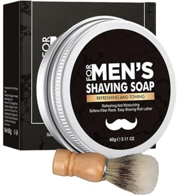 Shaving Soap For Men With Brush,Shaving Soap Pucks,S-having Brush And S-oap,S-having Kit For Men,Dense Rich Foam,Rich Lather For The Smooth Shave,Travel Mens Soaps Bar,For Dad,Husband,Boyfriend