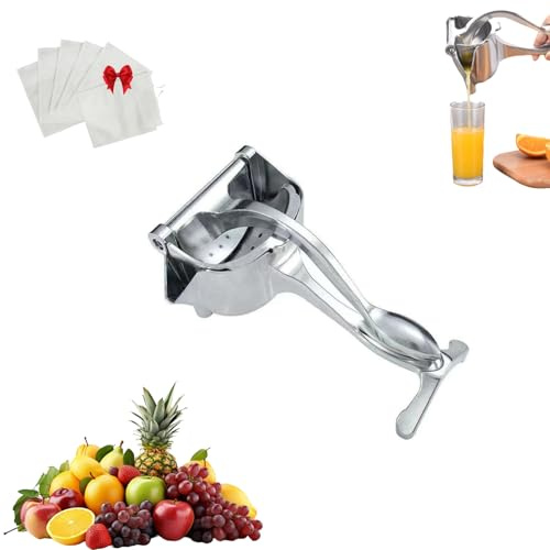 Presse-Agrumes Manuel en Acier Inoxydable - Presse-Citron Professionnel Robuste pour Oranges, Citrons et Grenades - Extracteur de Jus Silencieux pour Cuisine et Camping (500g)
