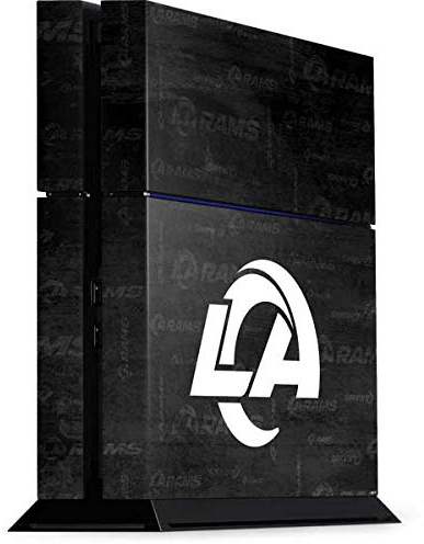 Skinit Decal Gaming Skin Compatible with PS4 Console - Officially Licensed NFL Los Angeles Rams Black & White Design