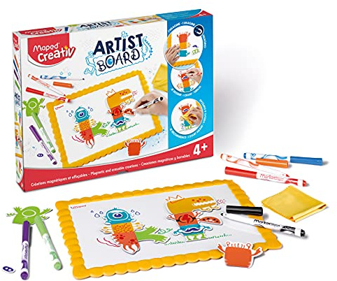 Maped Creativ Magnetisches Künstlerbrett, trocken abwischbar, lustige Aktivitätstafel für Kinder ab 4 Jahren