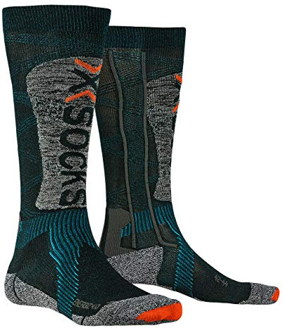 X-SOCKS Ski Energizer Light 4.0 Invierno Calcetines De Esquí, Hombre, Petrol/Stone Grey Melange, 39/41