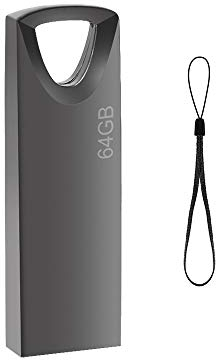 Memoria USB 64 GB Mini Pendrive 64 GB Impermeable USB Flash Drive 64GB para Computadoras, Tabletas Almacenamiento de Datos (Gris)