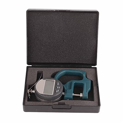 Fafeicy Digitales Dickenmessgerät 0-12,7 mm Messbereich 0,01 mm Genauigkeit LCD-Anzeige für Leder Papier Aluminium ABS 12,5 x 10 cm