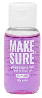 MAKE SURE Gel Igienizzante Mani 70% Alcool - Profumato Lavanda e Vaniglia, KEEP CALM 50 ml