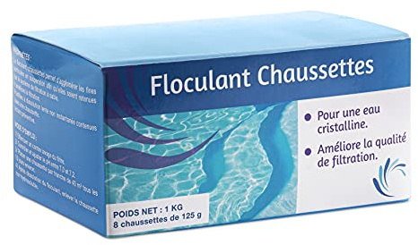 iopool Floculante en Calcetín – 1 kg – 8 x 125 g – Cartucho – Recuperación de Agua turbia