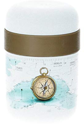 Chic Mic Bioloco Plant Lunchpot aus Pflanzenbasierten Material in der Farbe Compass mit einem Fassungsvermögen von 500ml + 200ml, Maße: 9,4cm x 9,4cm x 15cm, BPLP310