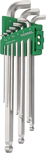 VESSEL Ball Point Hex L-Key Wrench Stubby 9PC. Set No.8209BPU 8209BPU