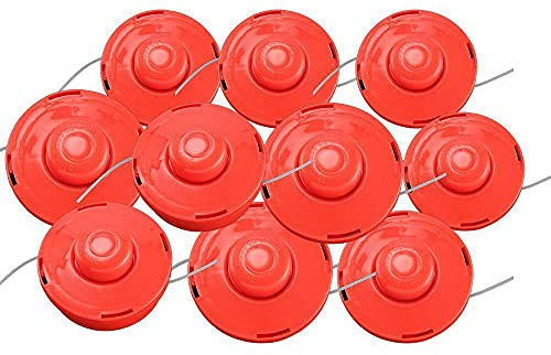 ColdShine 10PCS fadenkopf für motorsense Doppelfadenkopf Fadenspule Rasentrimmer Ersatzspule Nylonfaden M10x1.25 mm