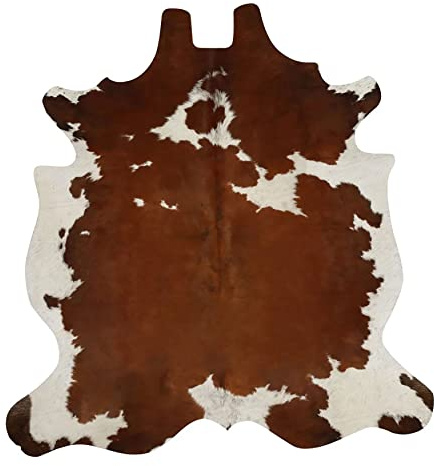 A-STAR (TM) Brown and White Cowhide Area Rug Premium Quality Natural Cow Skin Leather Rug for Living Room Décor 6ft x 6ft (72Inch x 72Inch, 182.88CM x 182.88CM) (712995)