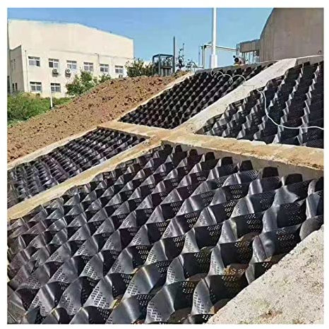 QWEASDF 5 cm/2 in HDPE-Geo-Gitter, Bodengitter Bodenverstärkung, Schwerlast-Geogitter, Kies-Stabilisator-Gitter für Tiefbau, Landschaftsbau, 5 * 10m(16.4 * 32.81ft)