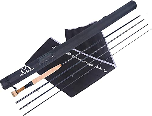 MAXIMUMCATCH Competition InTouch Nymph Fliegenrute für Euro-Nymph Fliegenfischen, 10ft/10ft6, 2/3WT, 4/6 Teile (10ft6 3wt 4 Teile)