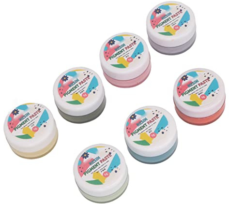 Hosi Epoxidharz-Farbpigmentpaste, 7 Stück, Harz, Paste, Kartusche, nicht wasserfest, für Kunst- und Handwerksprojekte, insbesondere Epoxidharz, Grasgrün, Helllila, Pink, Rot, Beige, Armeegrün, Blau