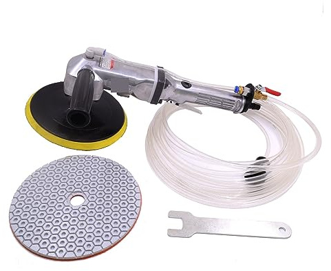Polisseuse humide à l'air, Ponceuse d'alimentation en eau pneumatique tenue dans la main de 7 pour le granit de marbre de pierre humide de polisseur d'air de tuile en métal ( Color : 1 UK , Size : SE